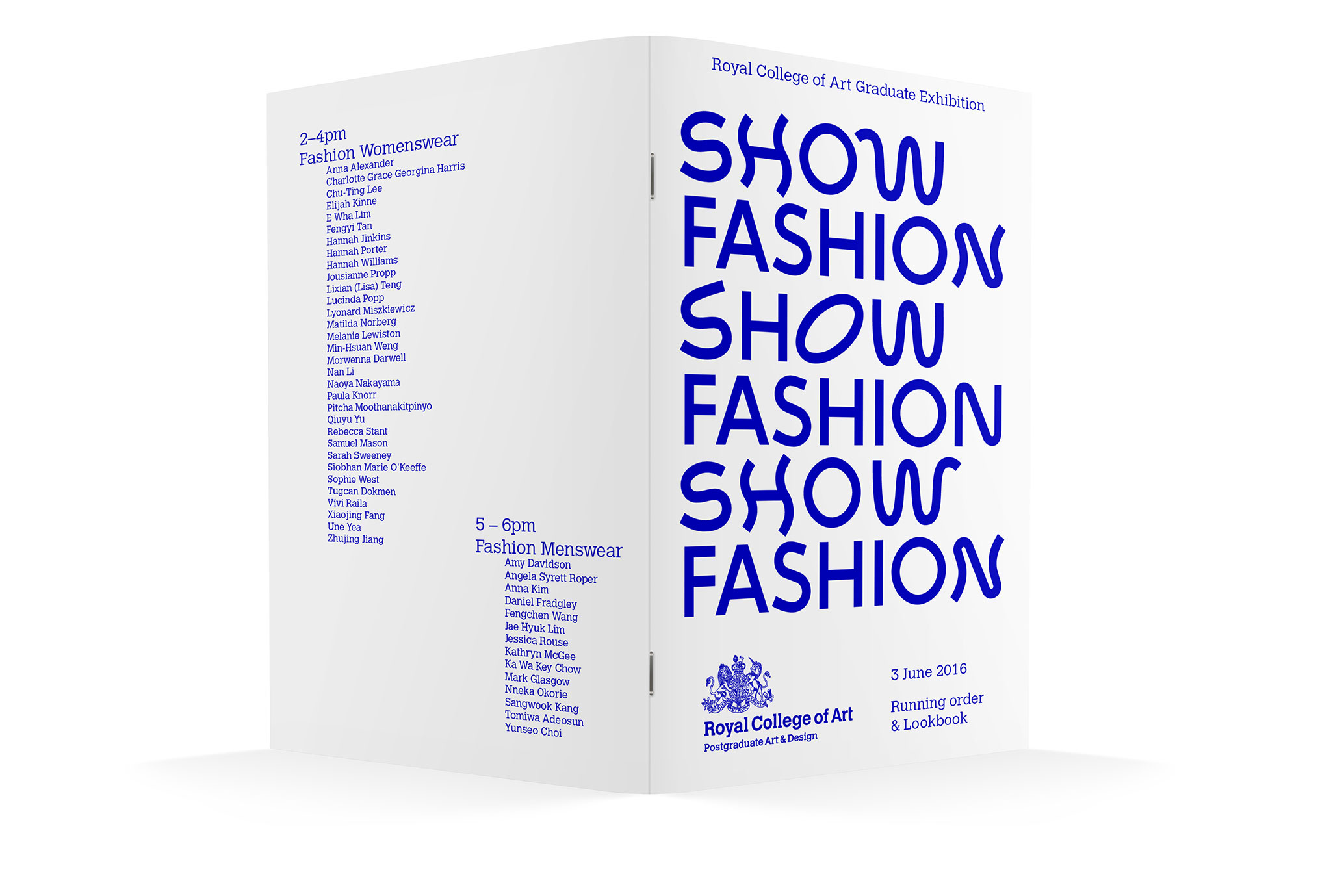 Royal College of Art show 2016 look book