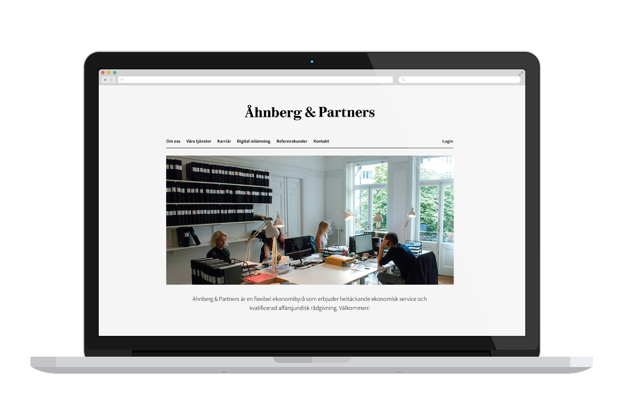 Åhnberg&Partners Landing page