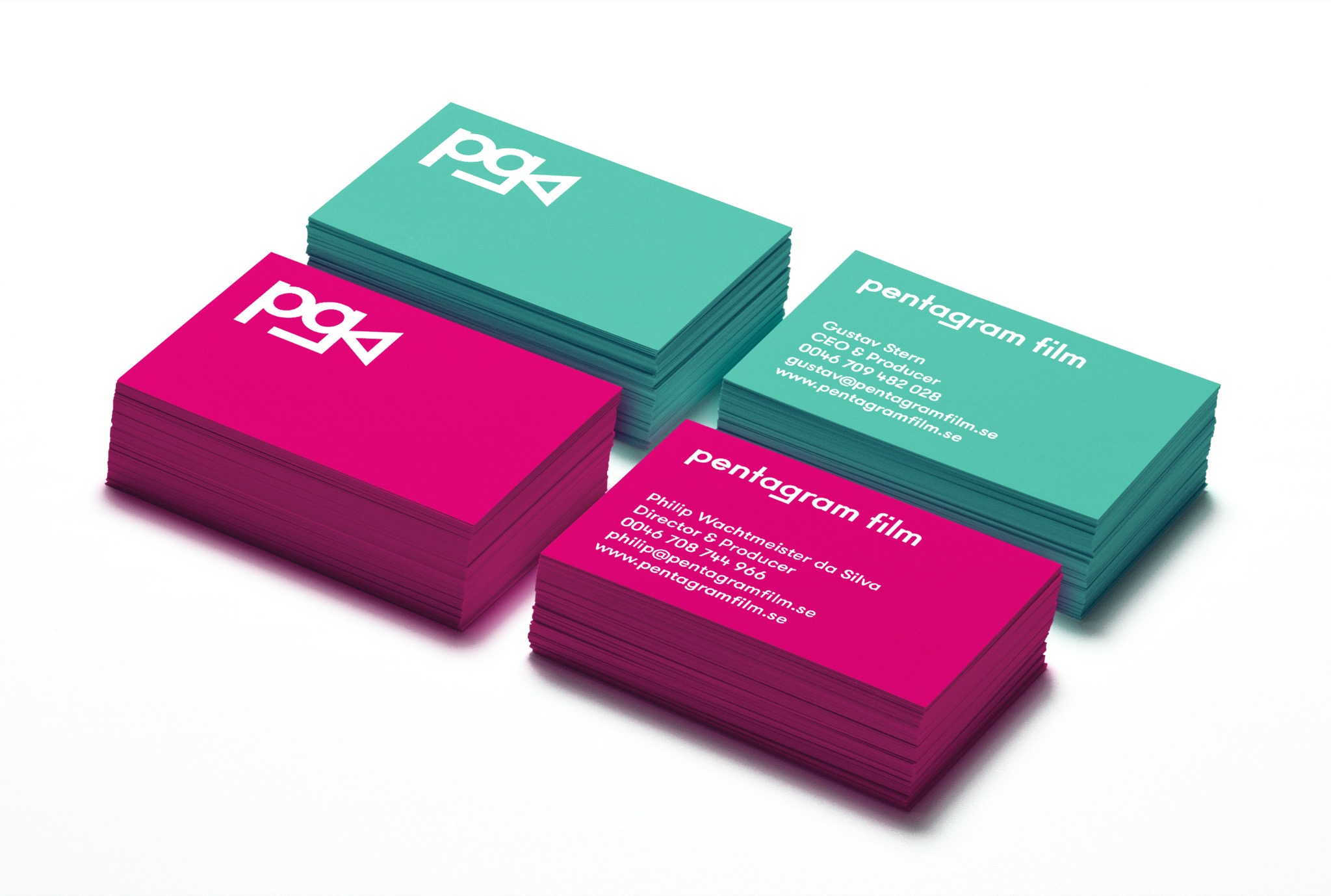 Pentagram film businesscards